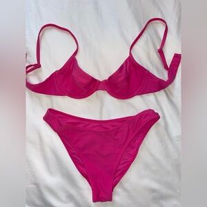 Blackbough Bikini Set in Kyoto Pink. Underwire Top (S) Classic Bottoms (M)